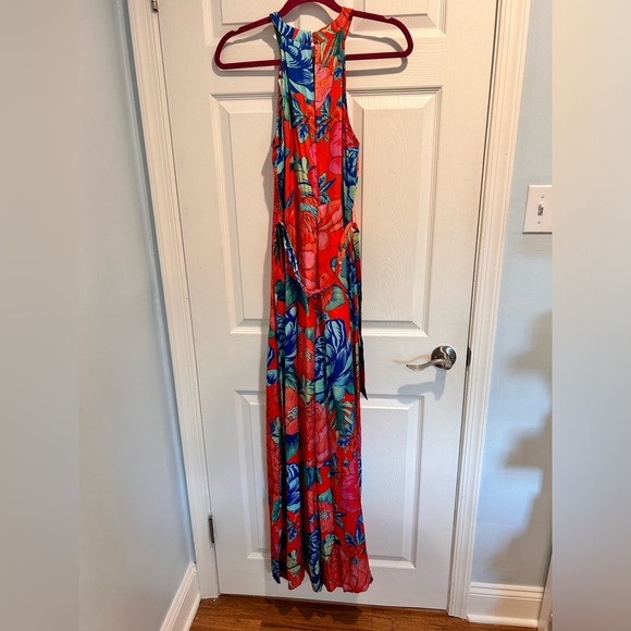 Farm Rio Red Floral Jumpsuit XS NWT - Picture 3 of 14